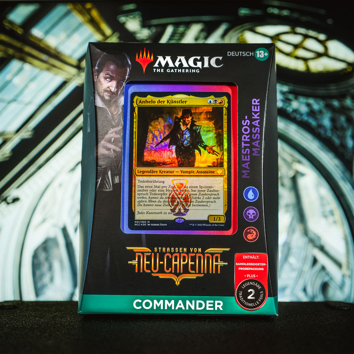 Produktbild Gatorna i Nya Capenna - Maestros-Massaker Commander-lek - Magic The Gathering
