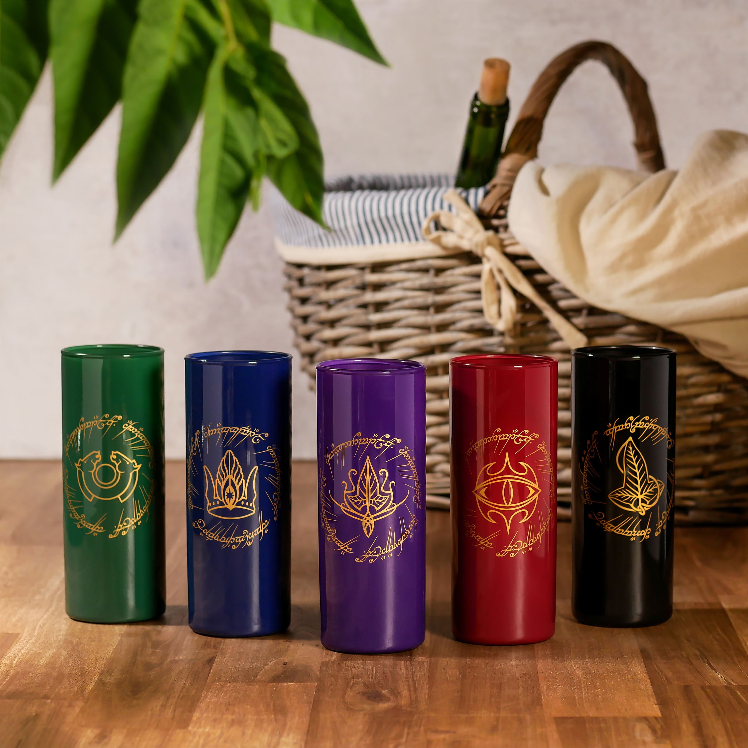 Produktbild Mittelerde-symbol glas-set 5-delad - Sagan om Ringen