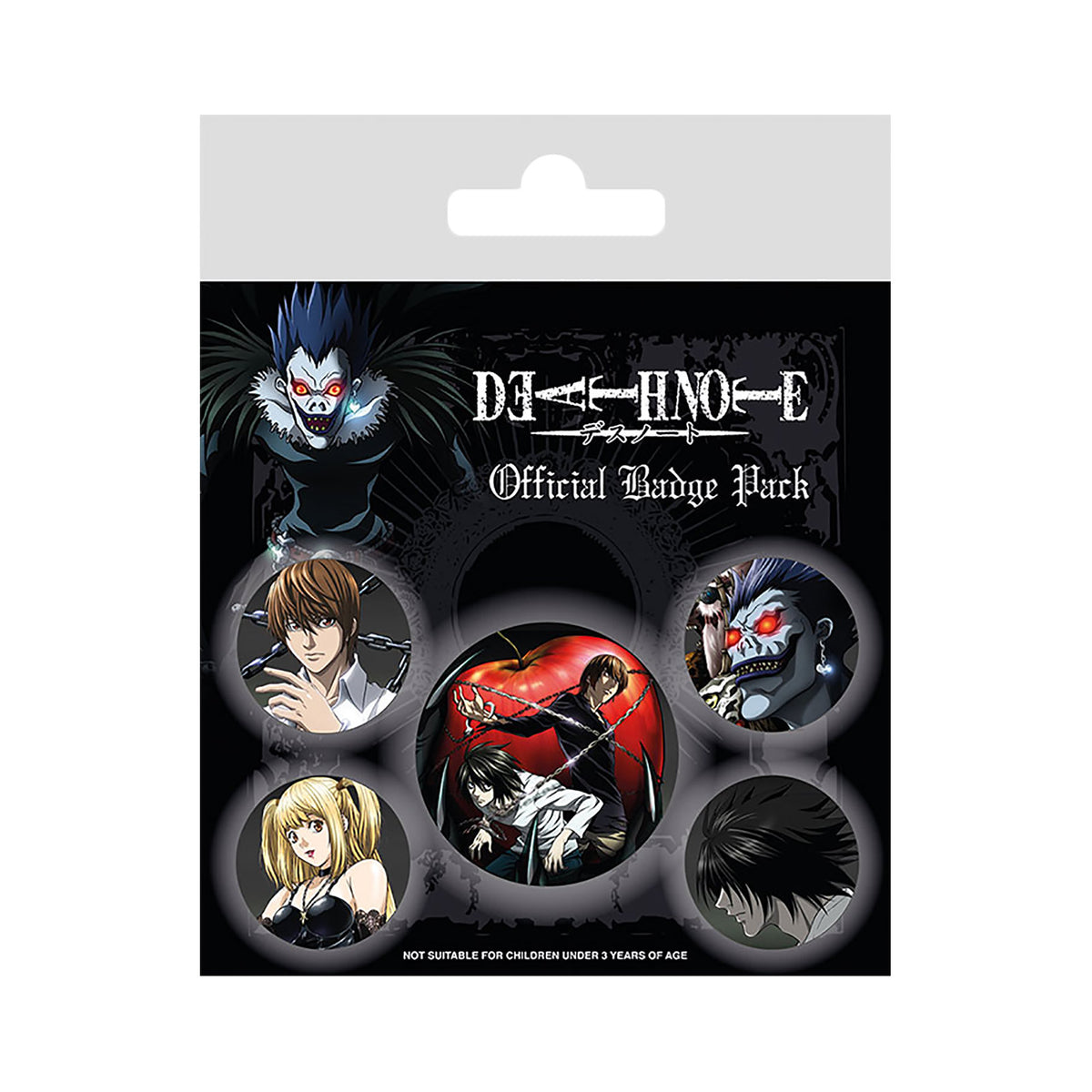 Produktbild Death Note - Karaktärs-knappset (5 st)