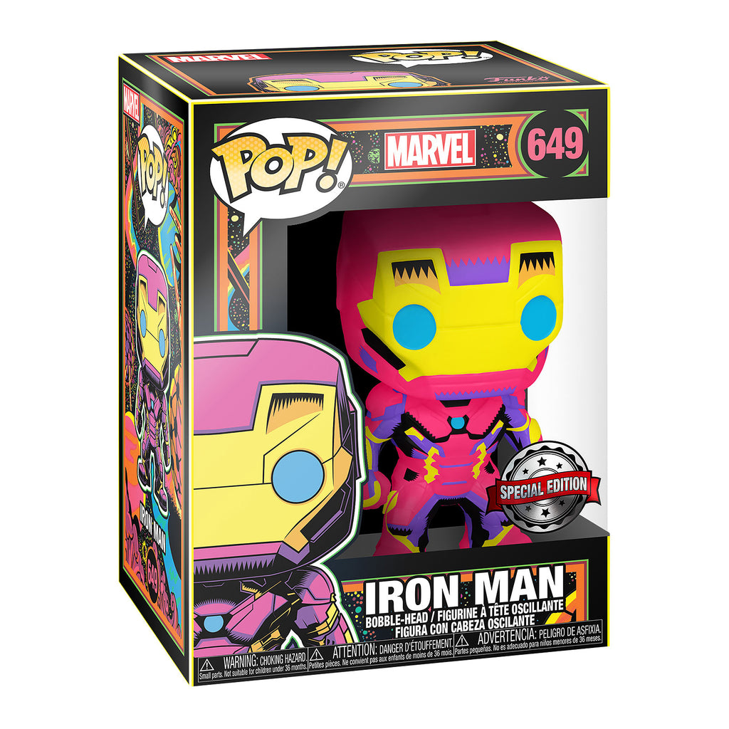 Produktbild Iron Man - Funko Pop Black Light Glow Vickande huvudfigur