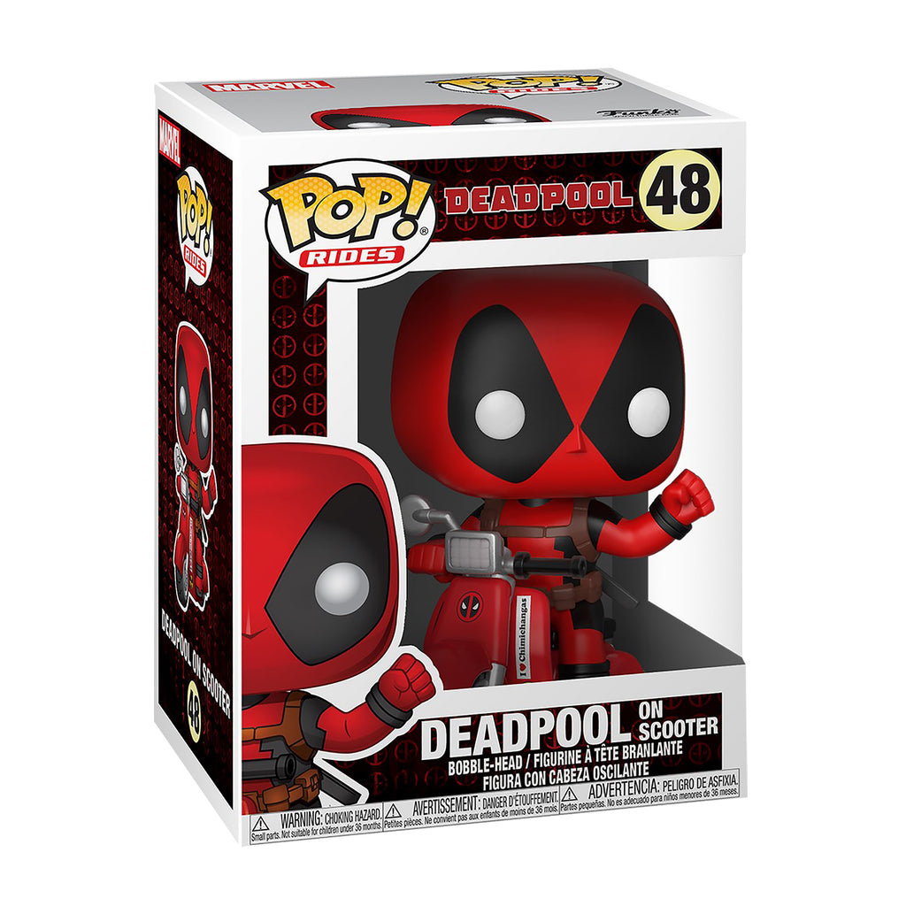 Produktbild Deadpool på skoter Funko Pop figur med vickande huvud