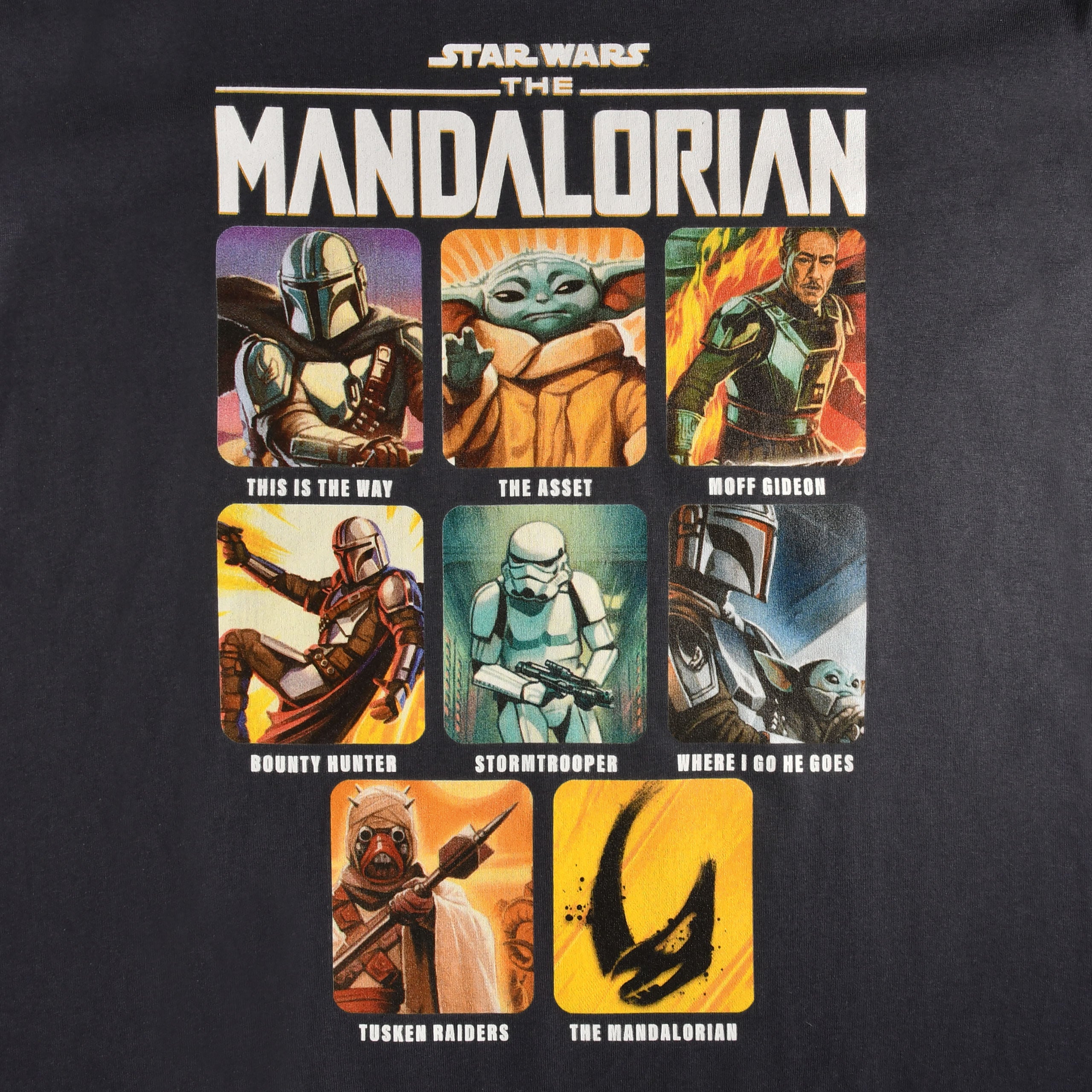 Produktbild The Mandalorian Characters T-shirt grå - Star Wars