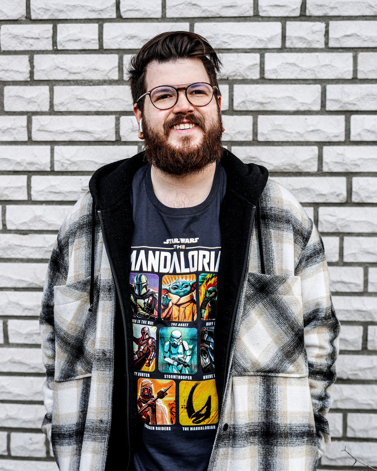 Produktbild The Mandalorian Characters T-shirt grå - Star Wars