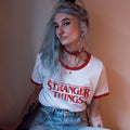 Produktbild Stranger Things - Distressed Logo Crop Top vit