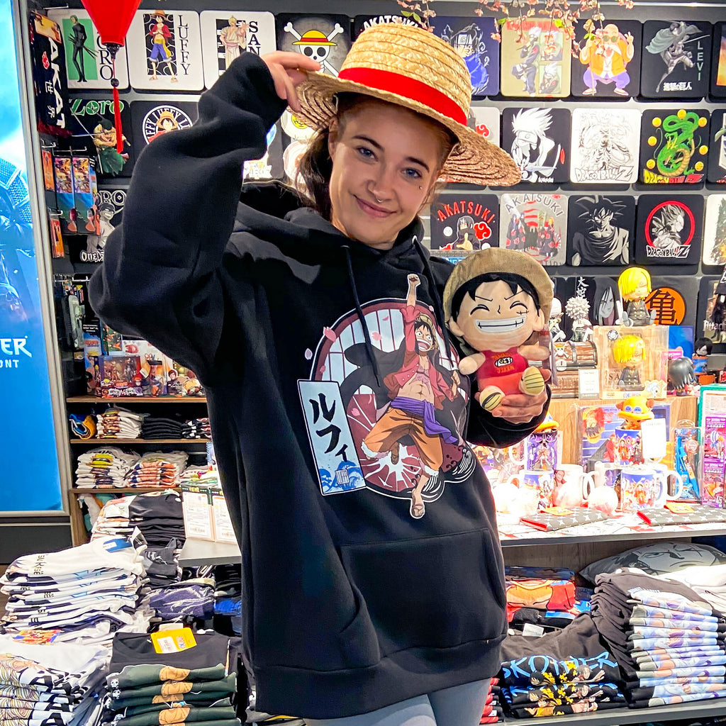 Produktbild One Piece - Ruffy huvtröja svart