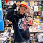 Produktbild One Piece - Ruffy huvtröja svart