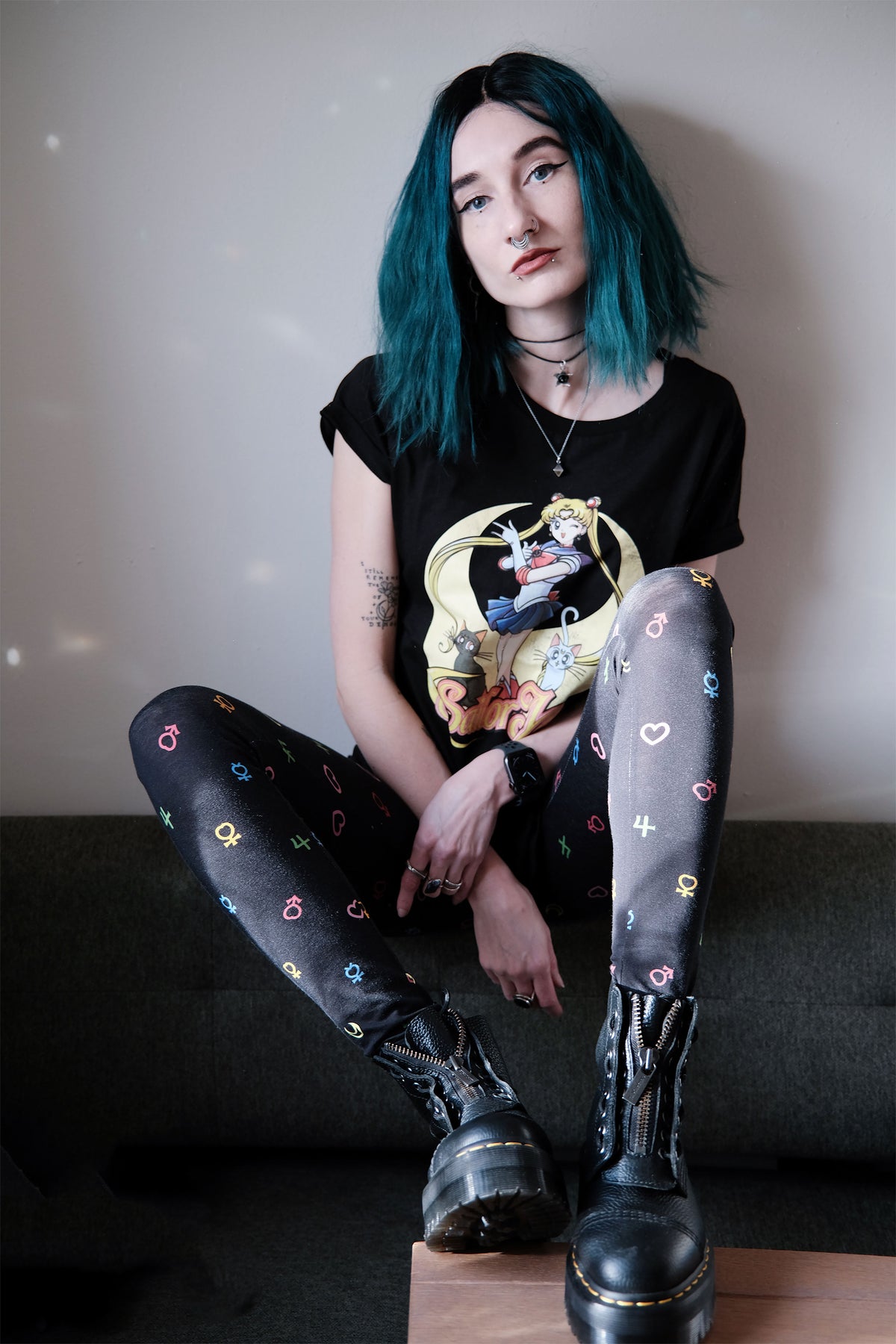 Produktbild Sailor Moon-symbol leggings svart