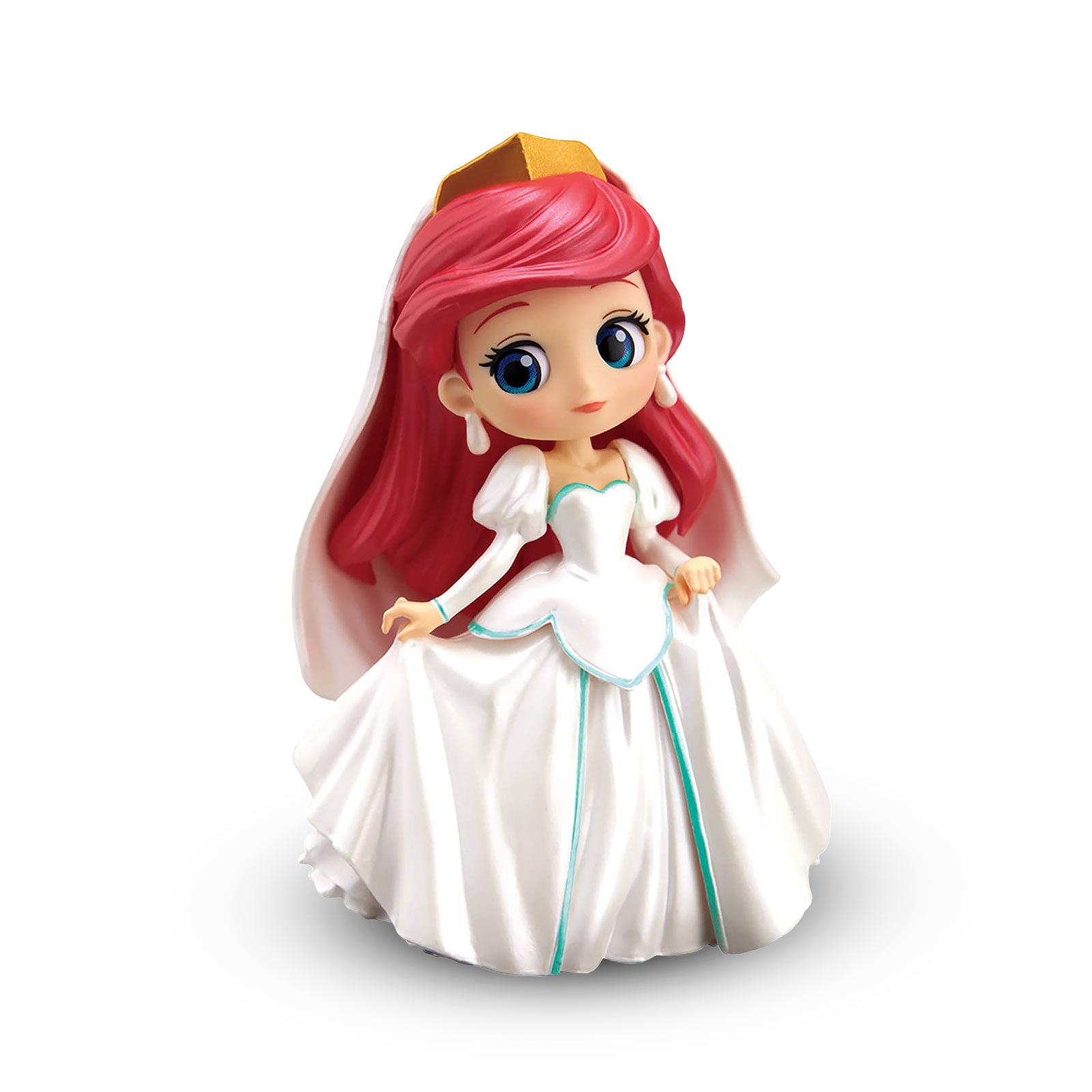 Produktbild Ariel - Den lilla sjöjungfrun i vit klänning Q Posket Figur 7 cm Version E