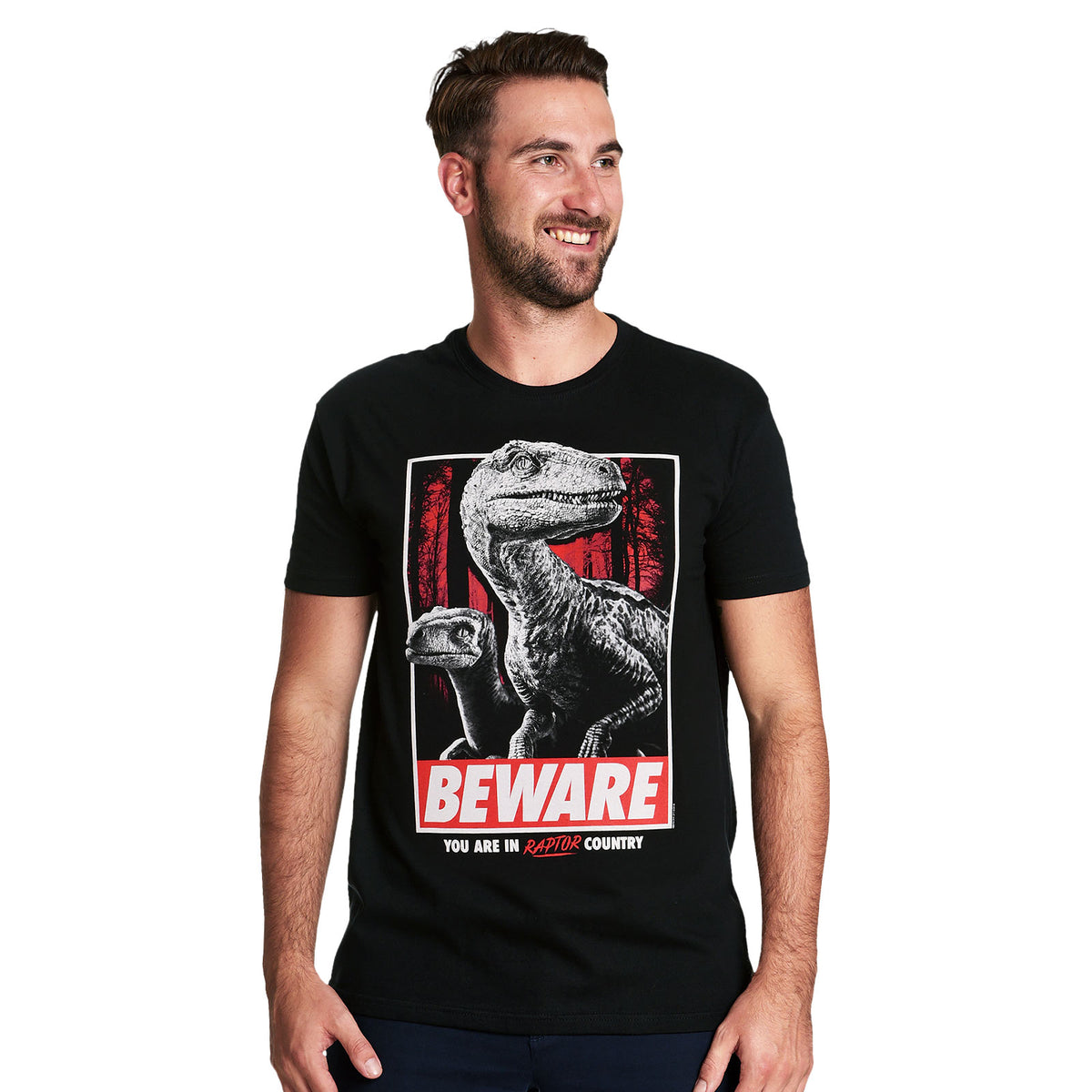 Produktbild Jurassic Park - Beware Raptor Country T-shirt svart