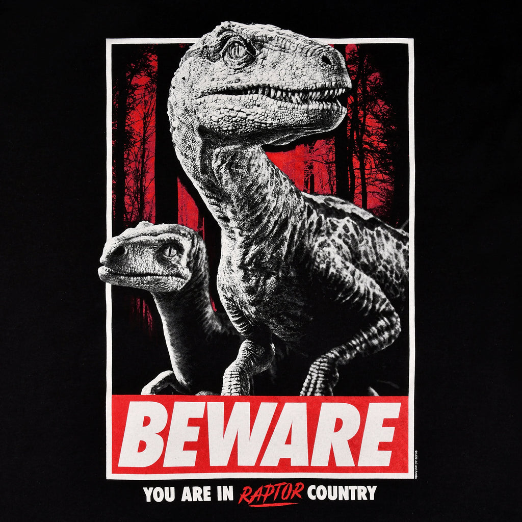 Produktbild Jurassic Park - Beware Raptor Country T-shirt svart