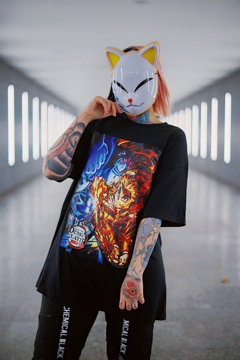 Produktbild Demon Slayer - Rengoku vs. Akaza T-shirt svart