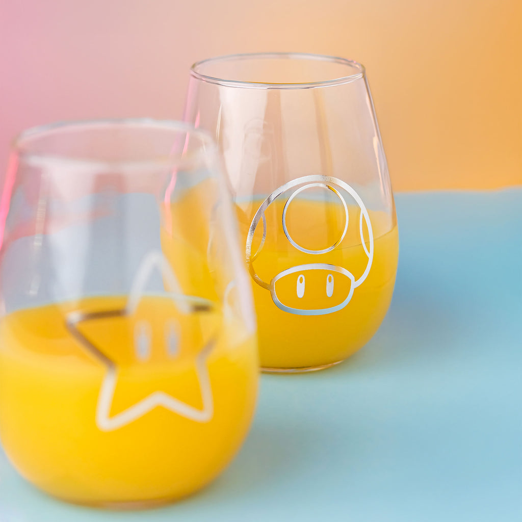 Produktbild Super Mario - Stjärna & Super Svamp Glas 2-pack