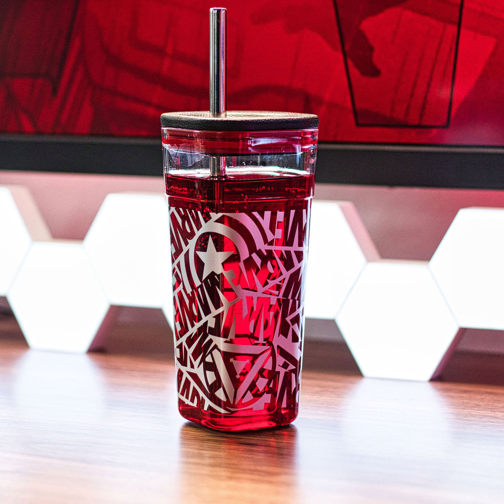 Produktbild Marvel - Mugg med logotyp och sugrör