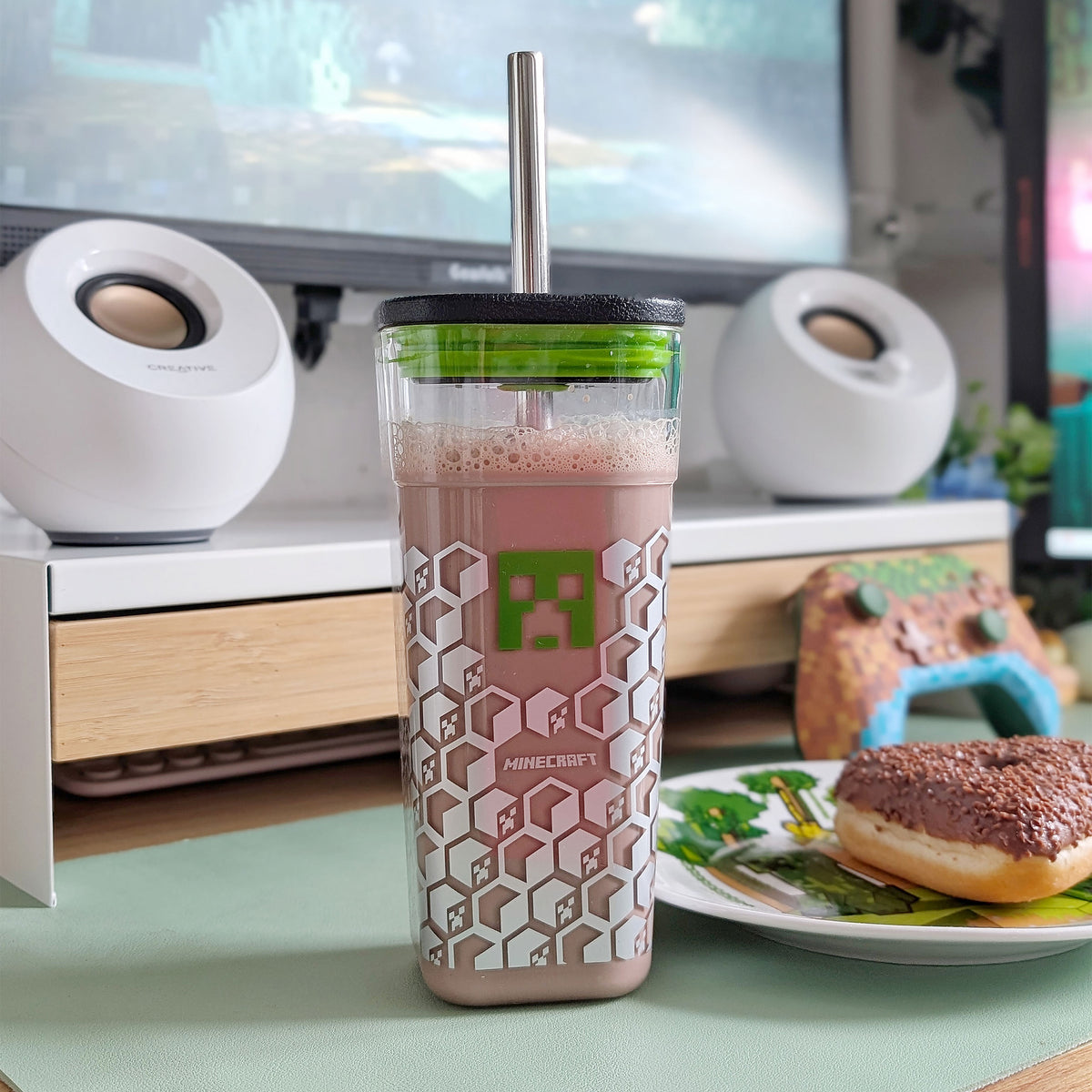 Produktbild Minecraft - Creeper-mugg med sugrör