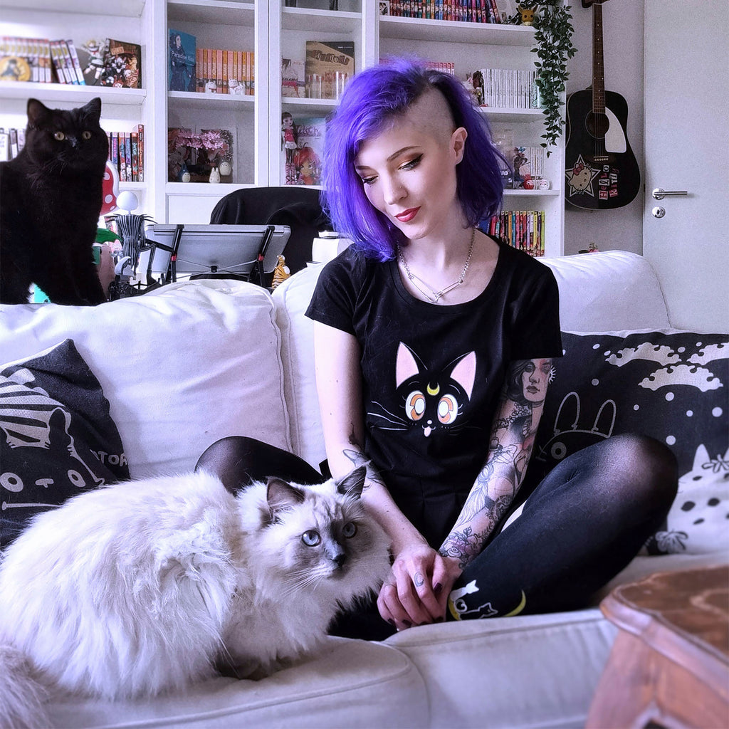 Produktbild Sailor Moon - Luna T-shirt dam svart
