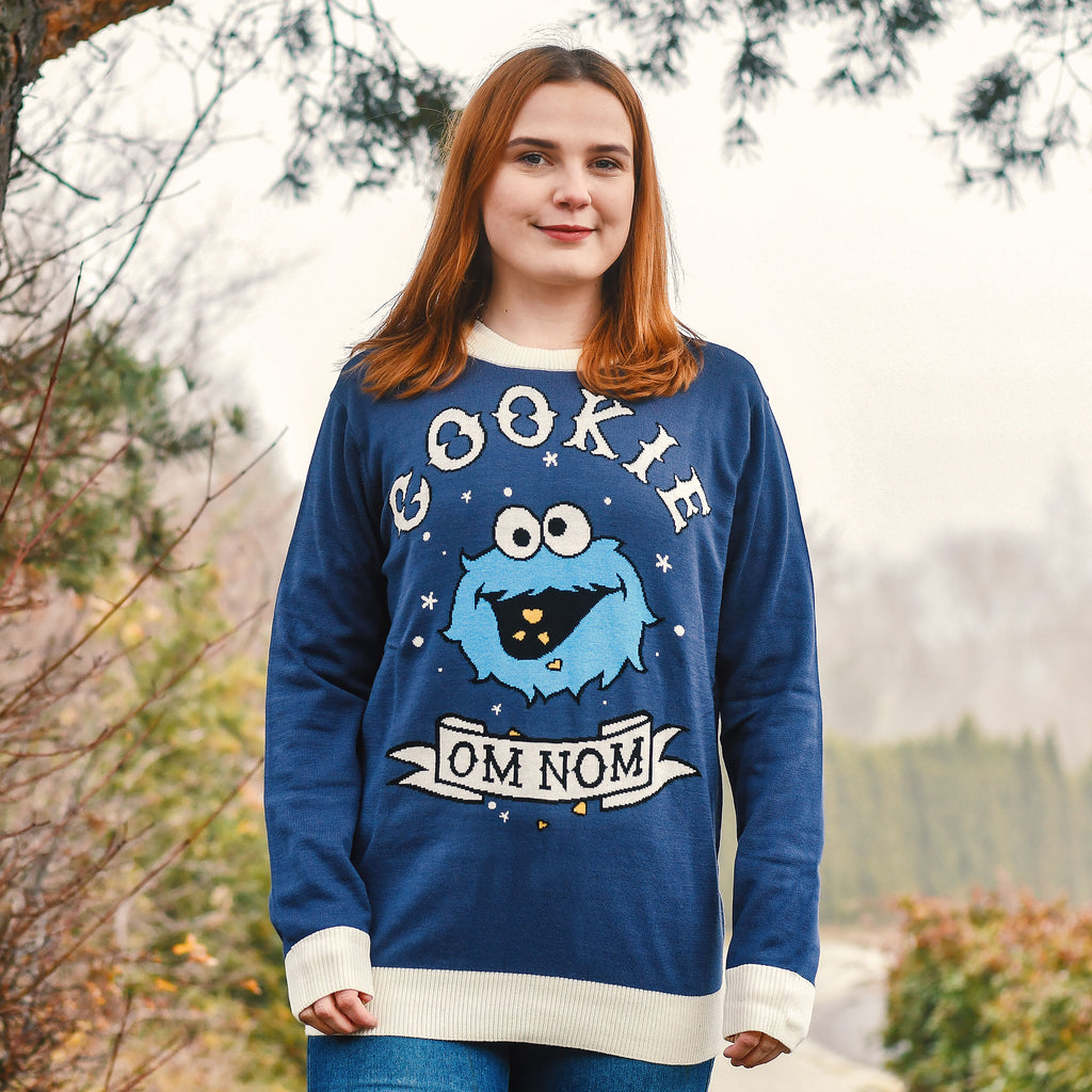Produktbild Krämmonstret Cookie Om Nom Stickad Tröja - Sesamgatan