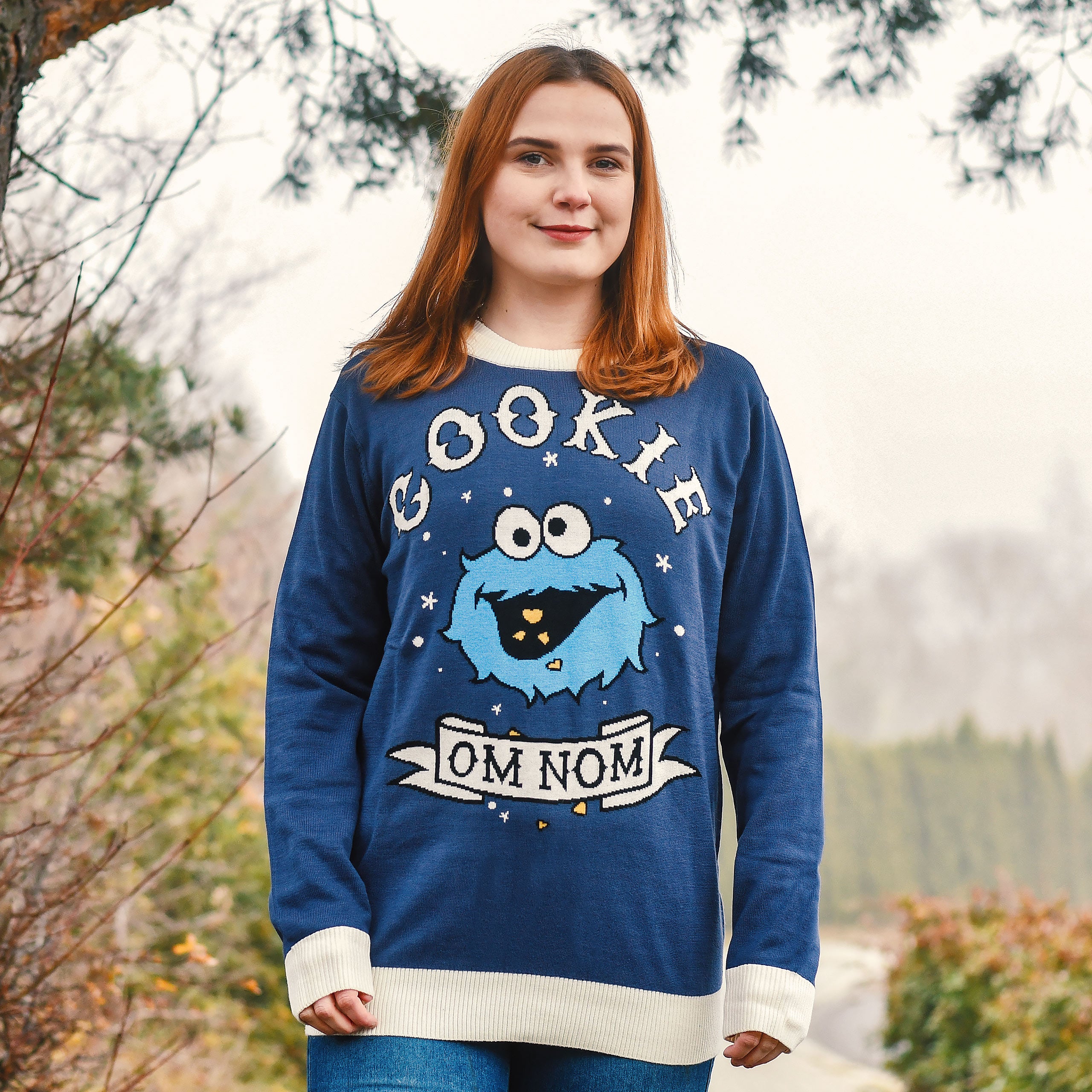 Produktbild Krämmonstret Cookie Om Nom Stickad Tröja - Sesamgatan