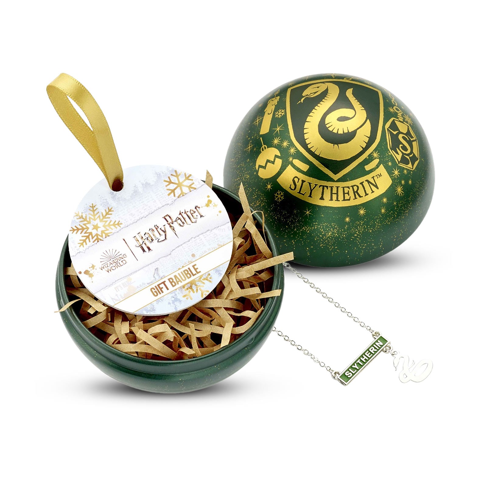 Product image Harry Potter - Christmas Bauble with Slytherin Crest Necklace