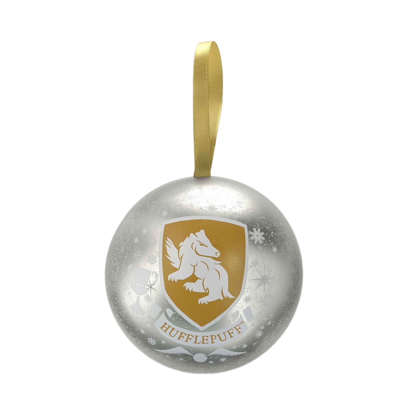 Produktbild Harry Potter - Julkula med Hufflepuff-vapen och halsband