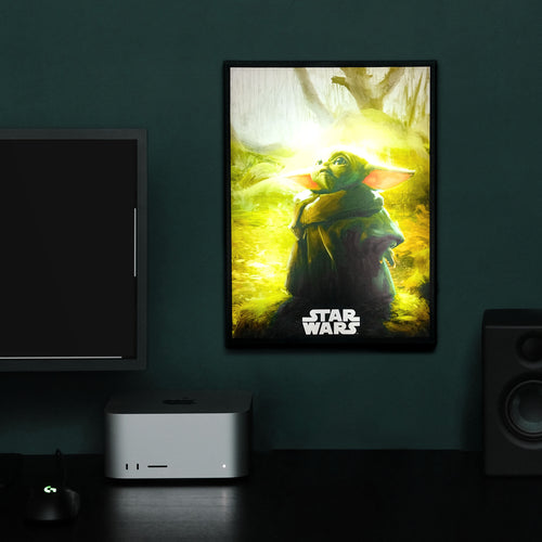Produktbild Grogu Väggbild med ljus - Star Wars The Mandalorian