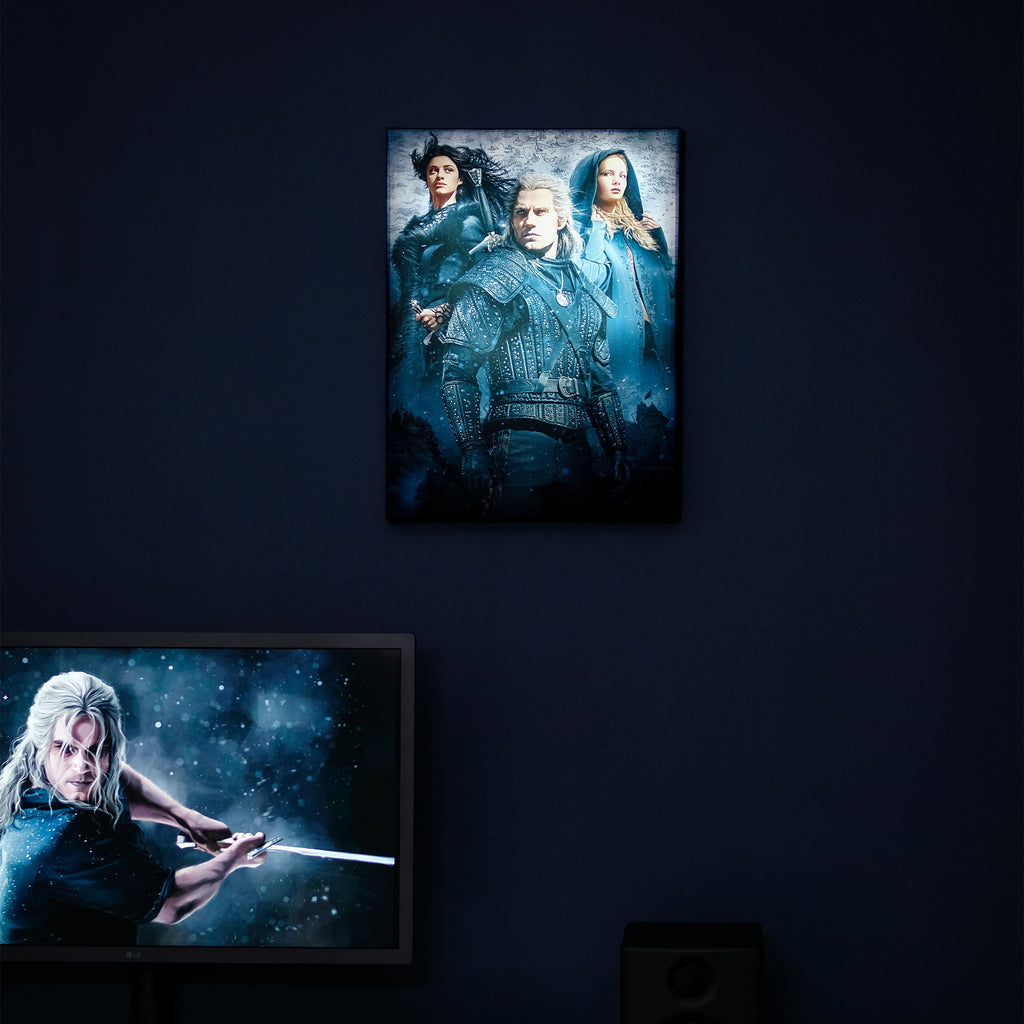 Produktbild Witcher - Ciri, Yennefer & Geralt Väggbild med belysning