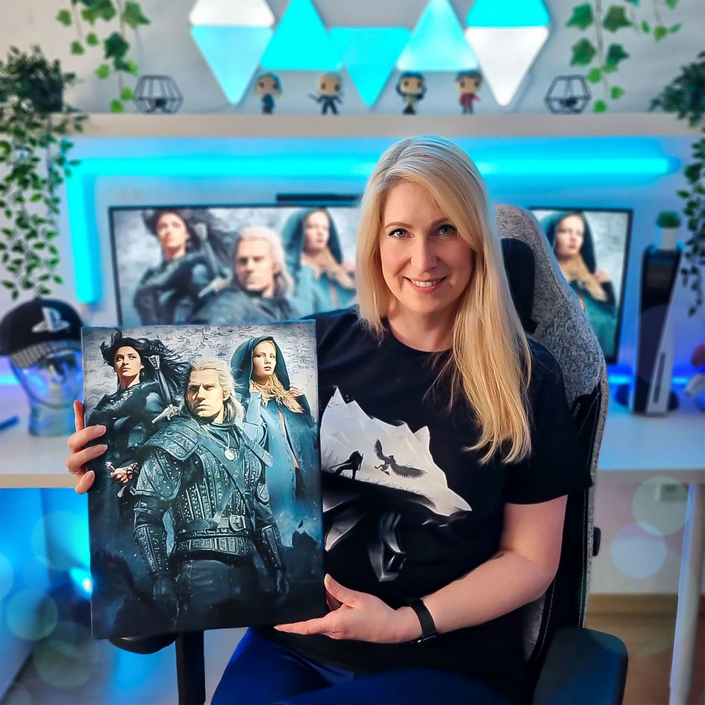 Produktbild Witcher - Ciri, Yennefer & Geralt Väggbild med belysning
