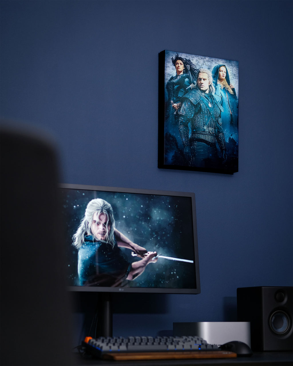 Produktbild Witcher - Ciri, Yennefer & Geralt Väggbild med belysning