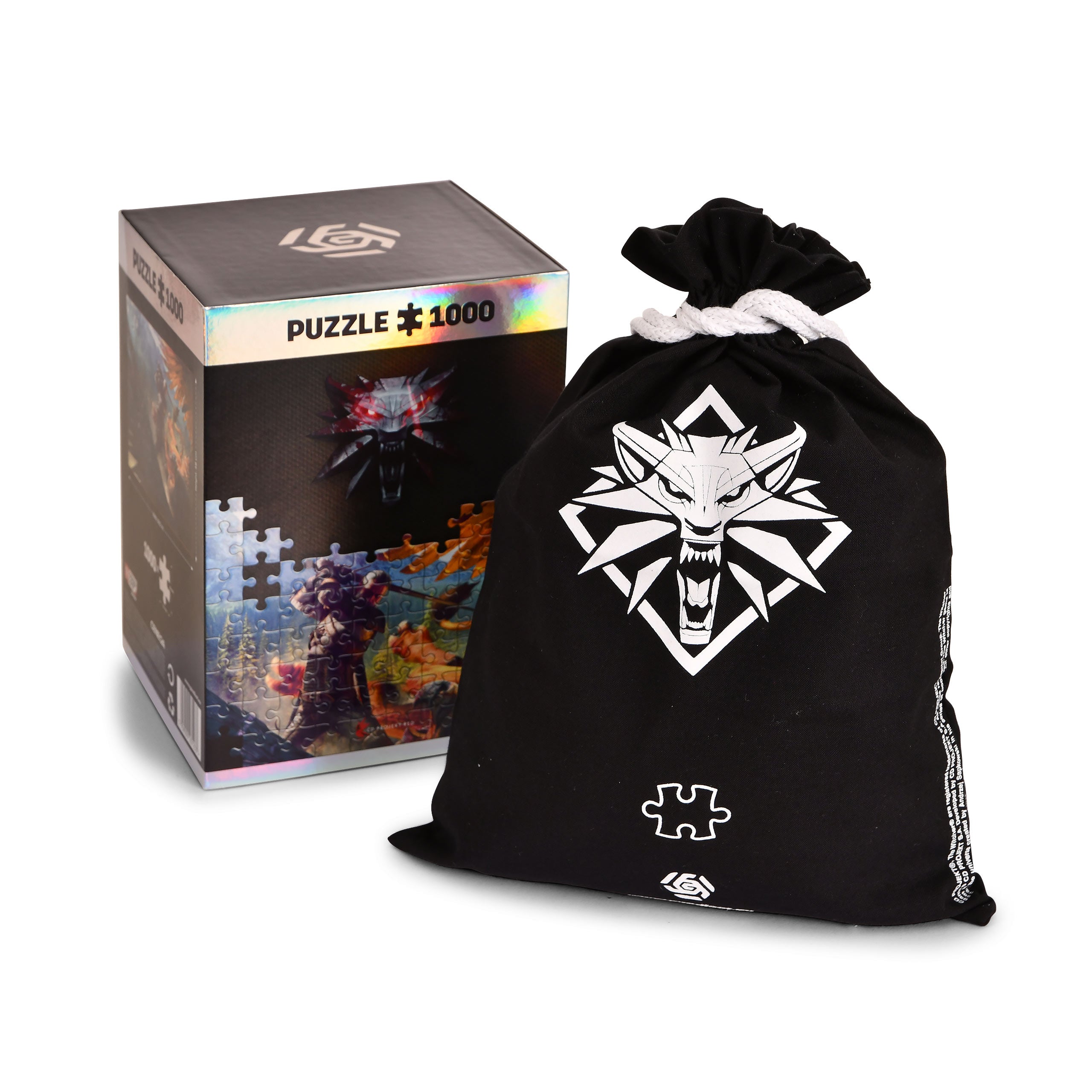 Produktbild Witcher - Geralt mot grip Puzzle med logotygetygpåse