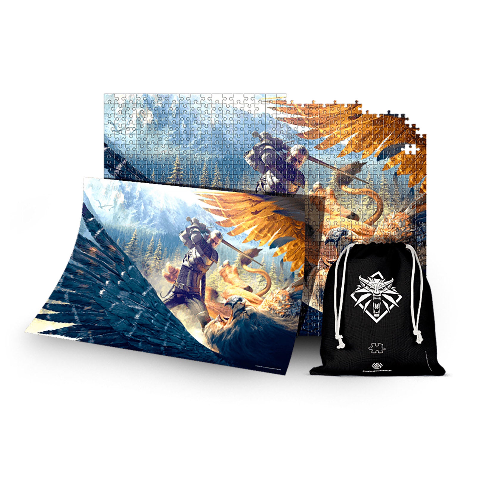 Produktbild Witcher - Geralt mot grip Puzzle med logotygetygpåse