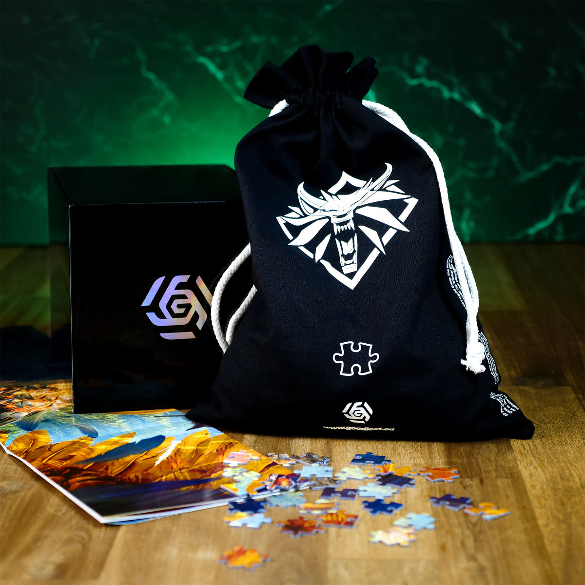 Produktbild Witcher - Geralt mot grip Puzzle med logotygetygpåse