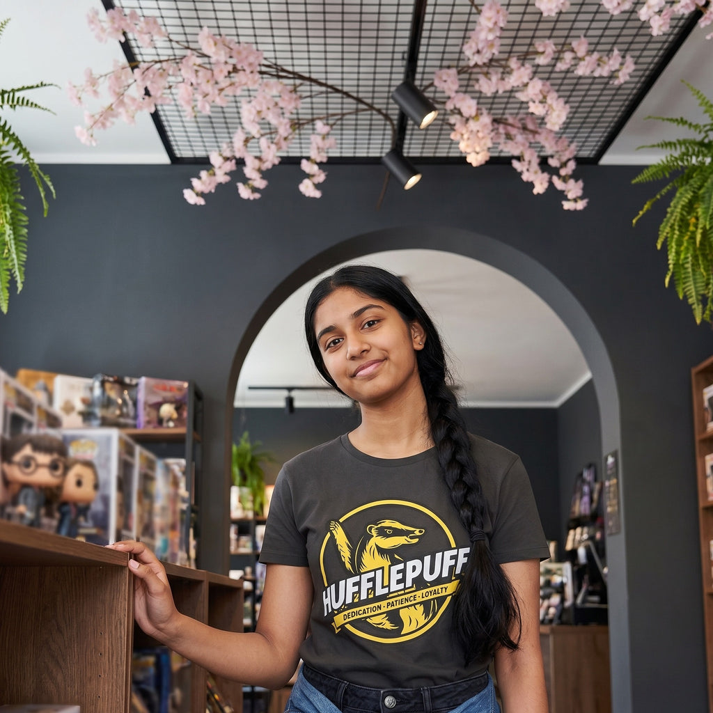 Produktbild Hufflepuff House Values T-shirt grå - Harry Potter