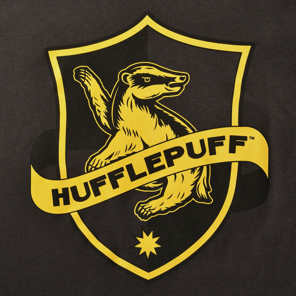 Produktbild Hufflepuff Logo T-shirt grå - Harry Potter