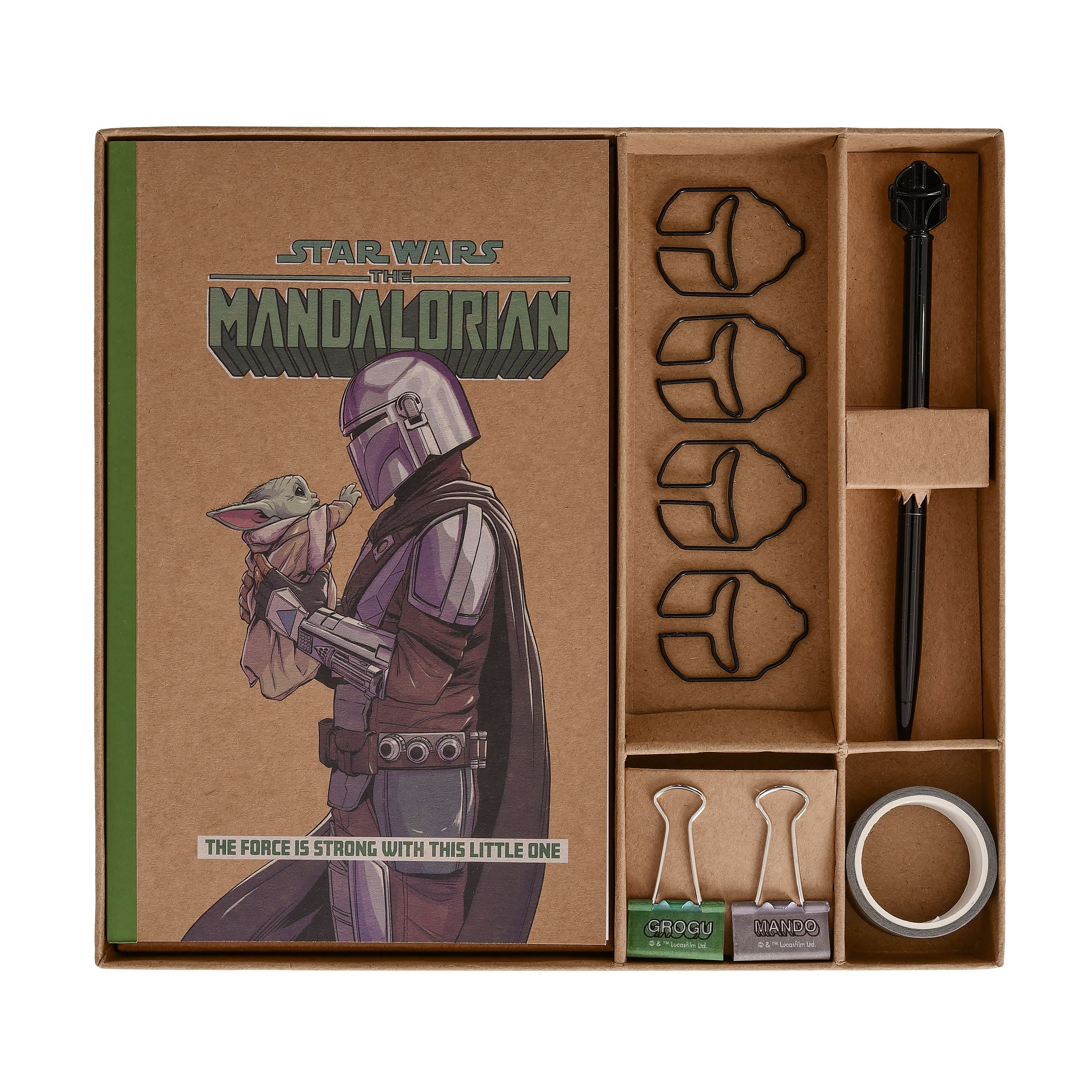 Produktbild Mandalorian med Grogu skrivset - Star Wars The Mandalorian