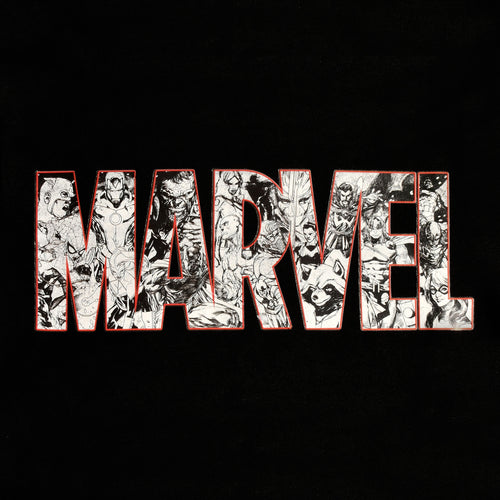 Produktbild Marvel Comic Logo Hoodie barn svart