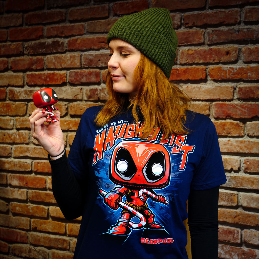 Produktbild Deadpool Jul T-shirt med Funko Pop Figur