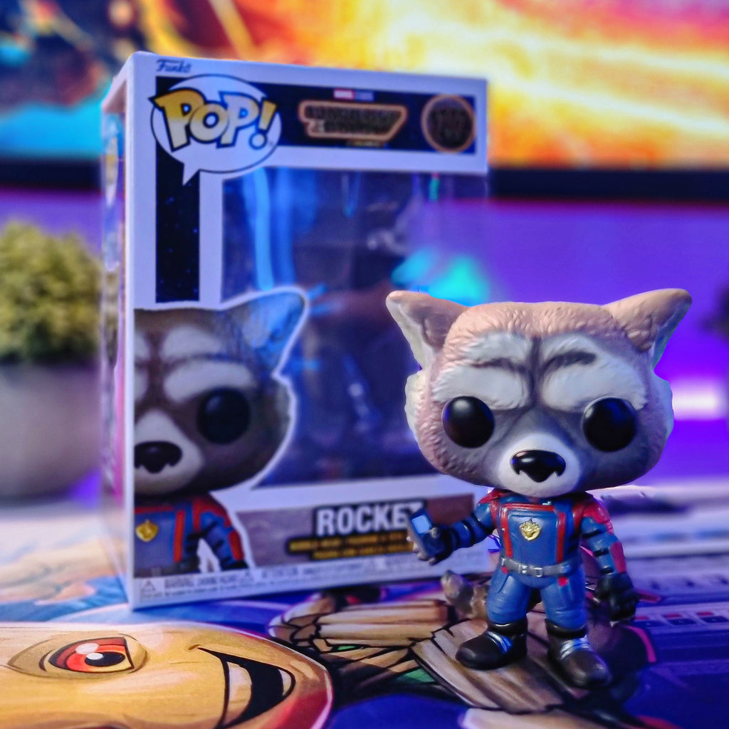 Produktbild Guardians of the Galaxy - Rocket Raccoon Funko Pop figur med vickande huvud