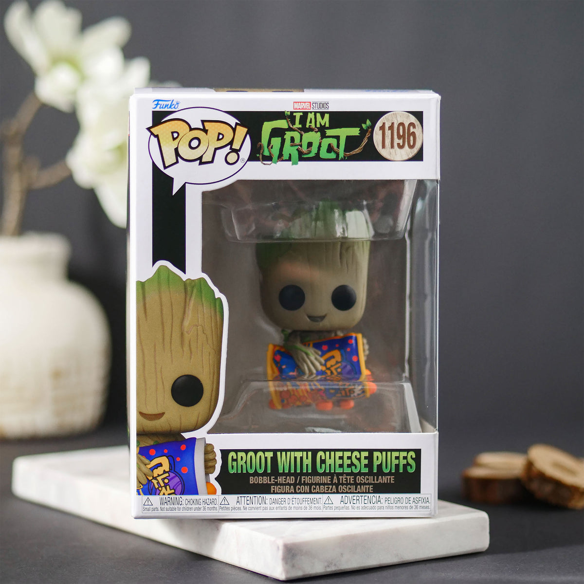 Produktbild Jag är Groot - Groot med ostbollar Funko Pop figur med vickande huvud
