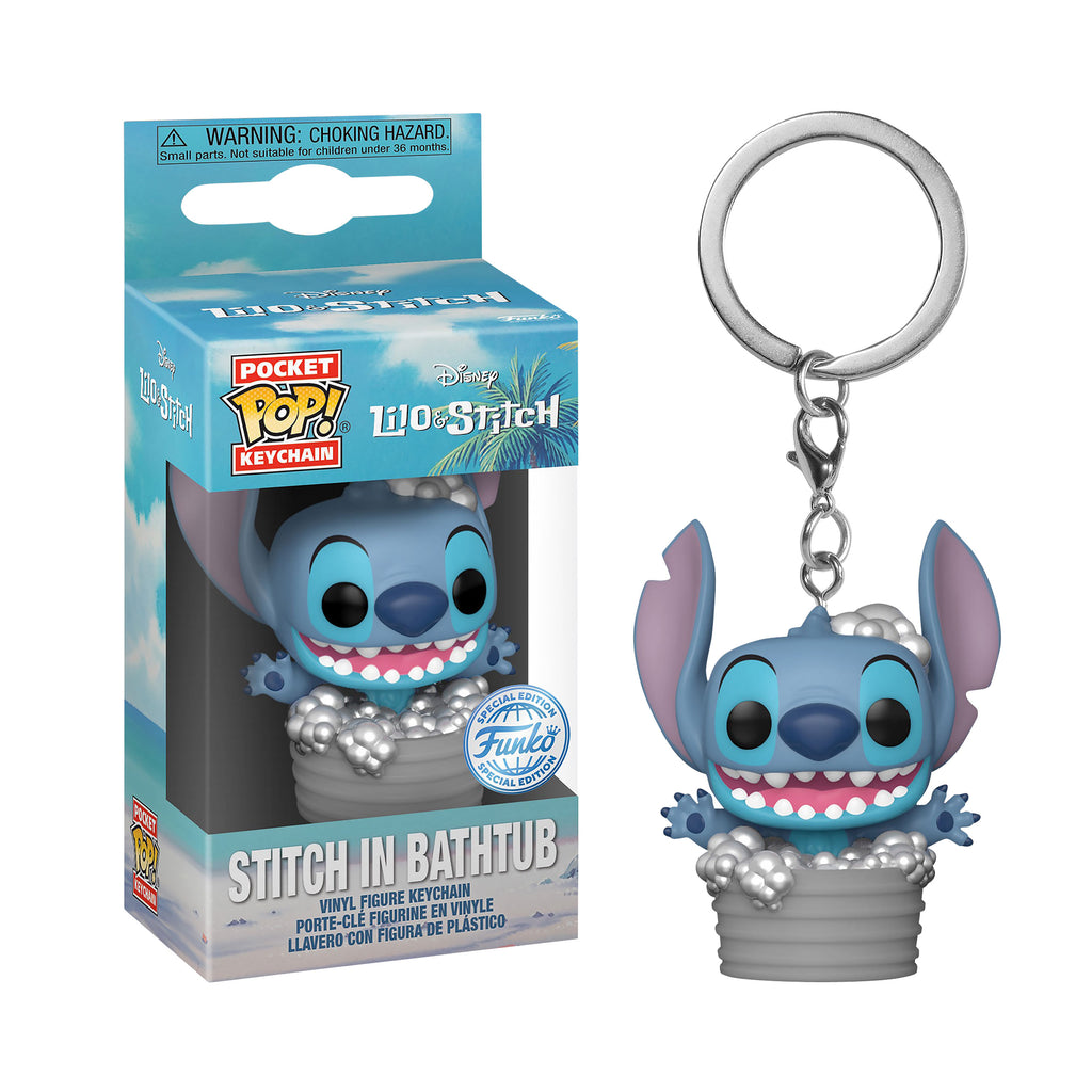 Produktbild Stitch i badkaret Funko Pop nyckelring - Lilo & Stitch