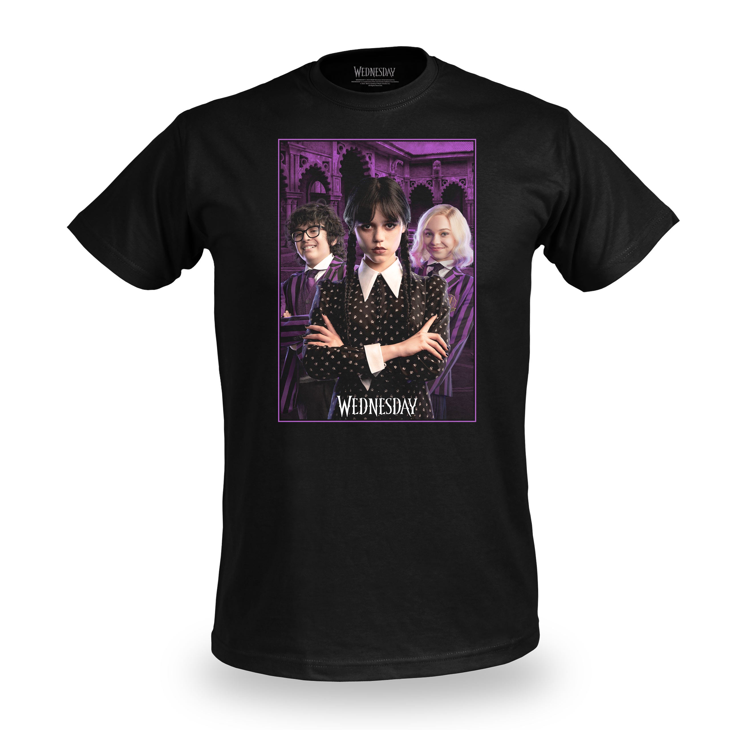 Produktbild Wednesday med Enid och Eugene Collage T-shirt svart