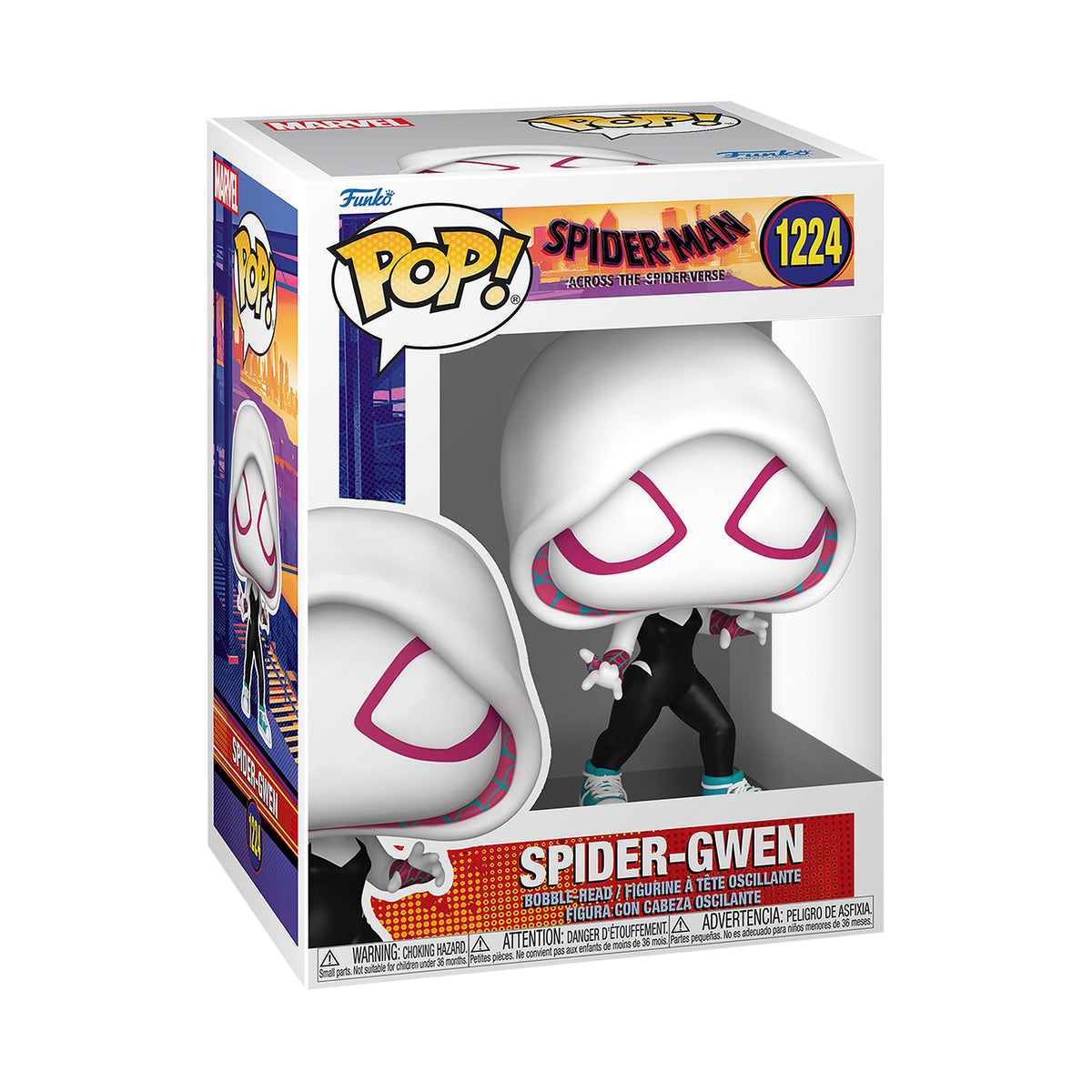 Produktbild Spider-Man Across The Spider-Verse - Spider-Gwen Funko Pop-figur med rörligt huvud