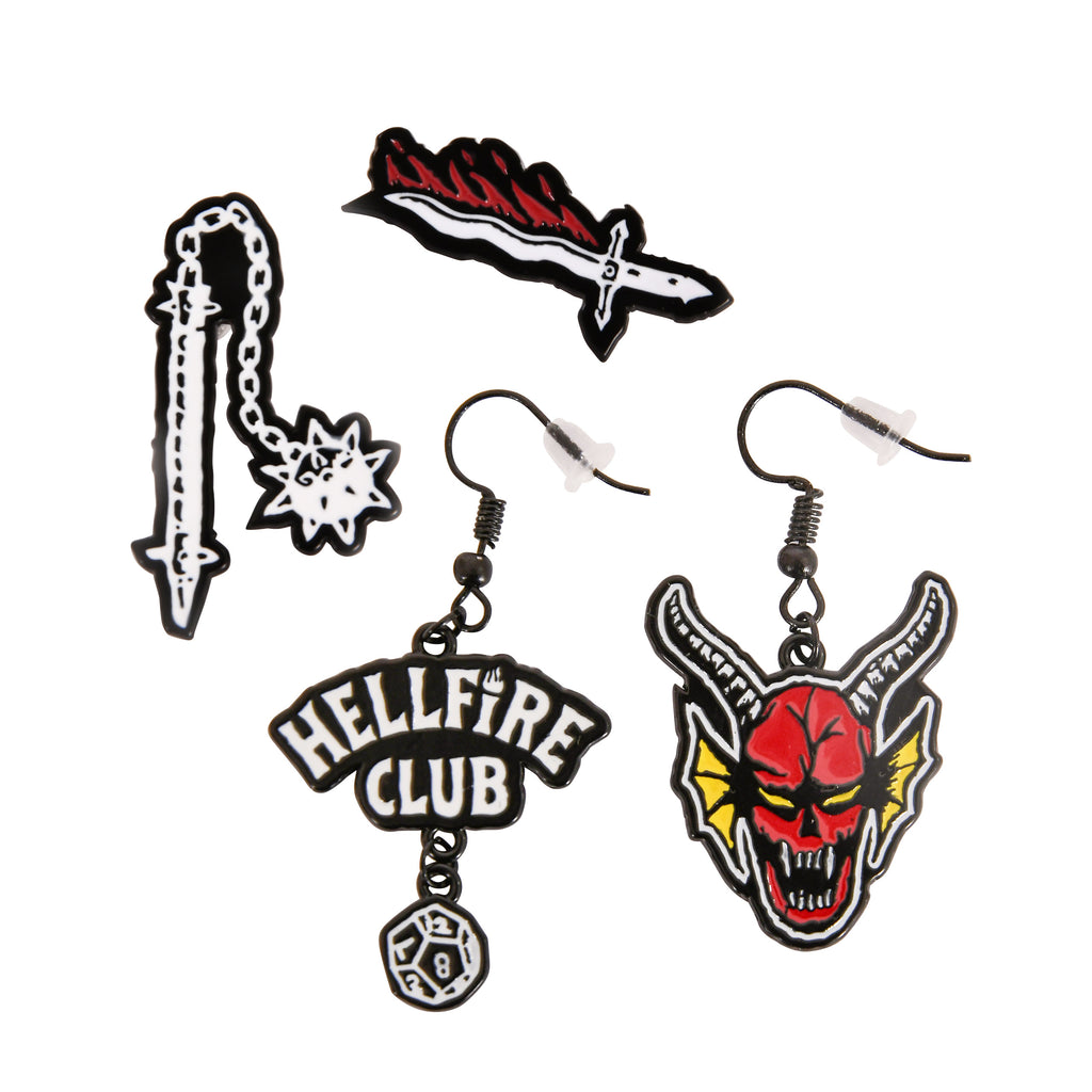 Produktbild Stranger Things - Hellfire Club örhängen 3-pack