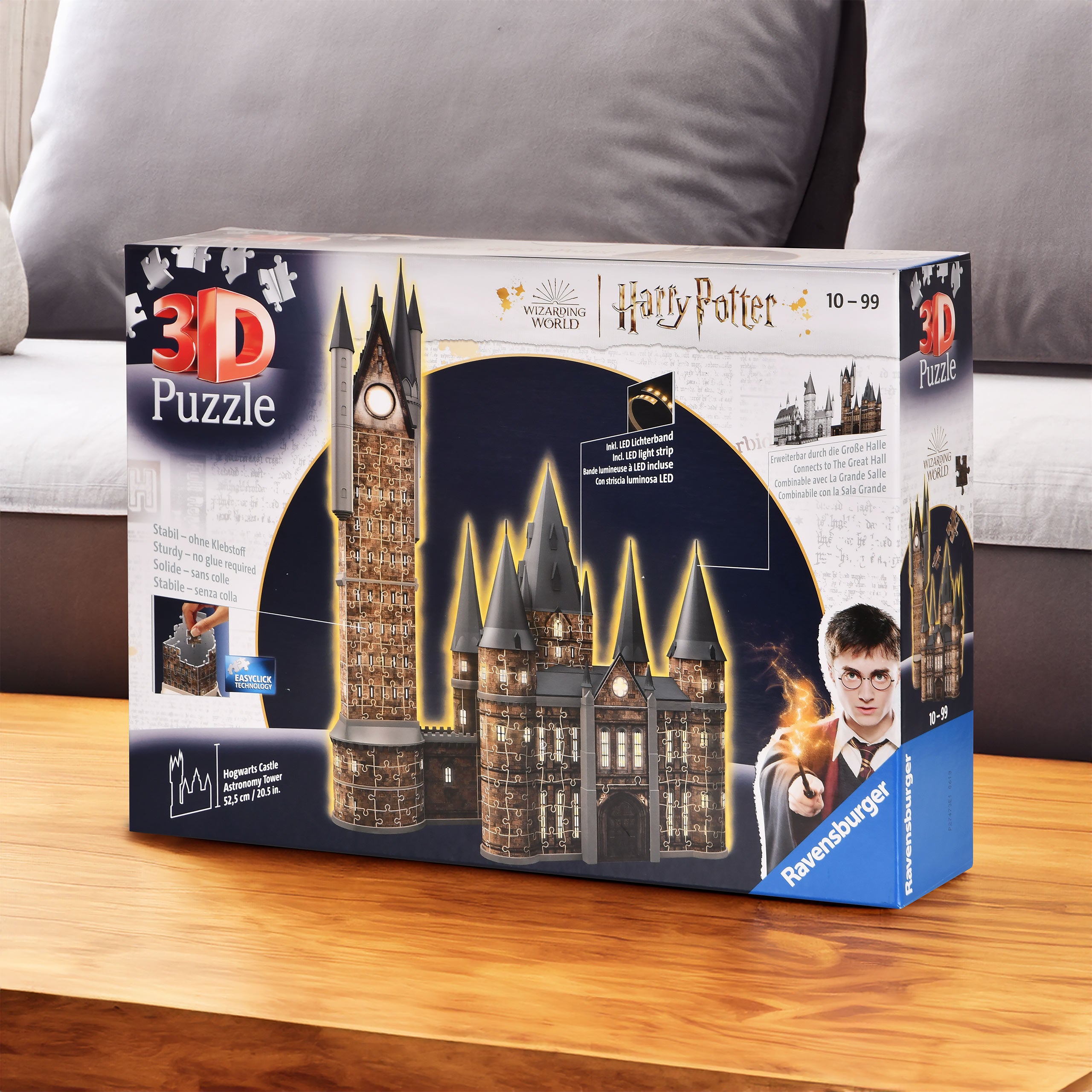 Produktbild Hogwarts slott Astronomitorn 3D-pussel med belysning - Harry Potter