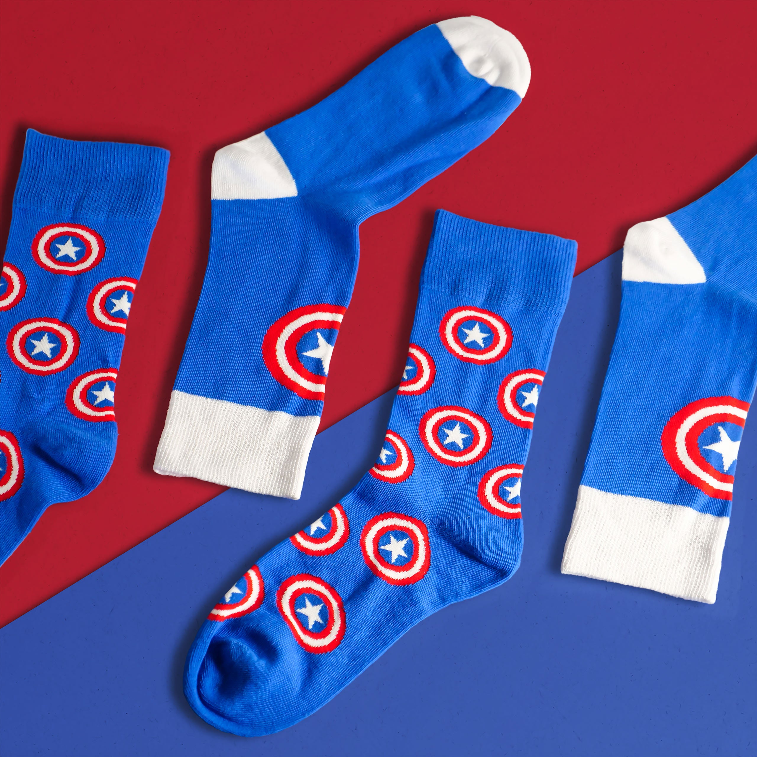 Produktbild Captain America - Sköldlogotyp Strumpor 2-pack blå
