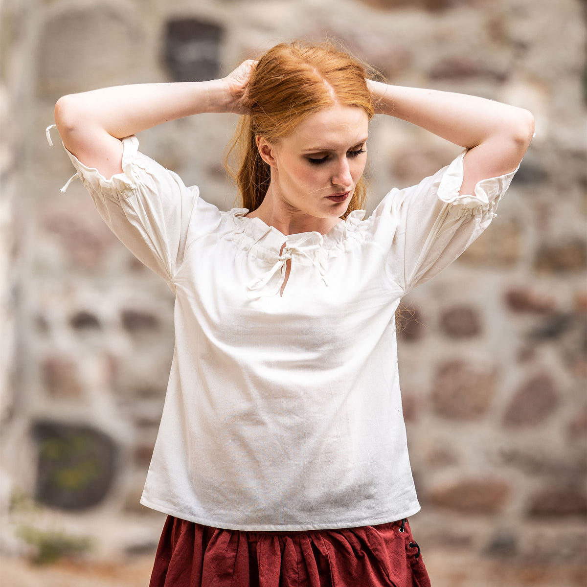 Produktbild Medeltida Blus Kortärmad Vera Beige