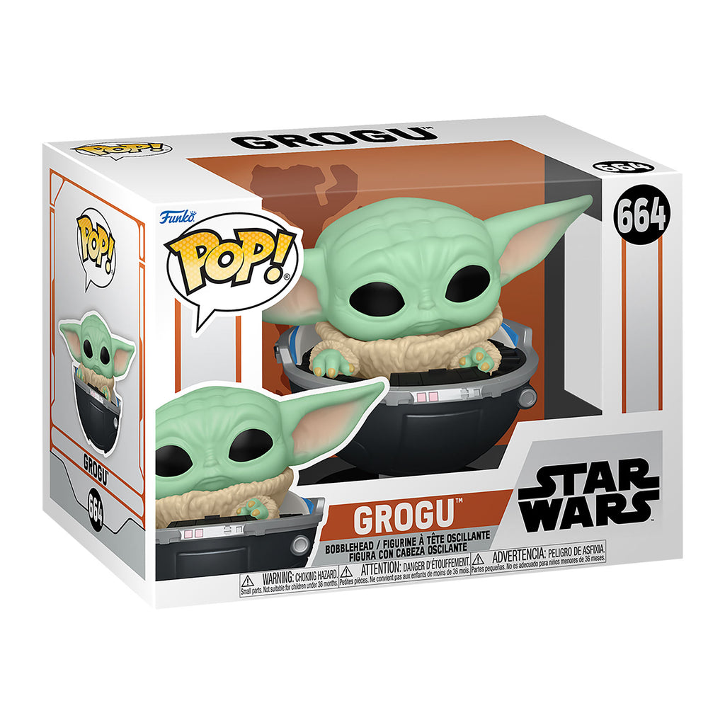 Produktbild Grogu i barnvagn Funko Pop vickande huvud-figur - Star Wars The Mandalorian