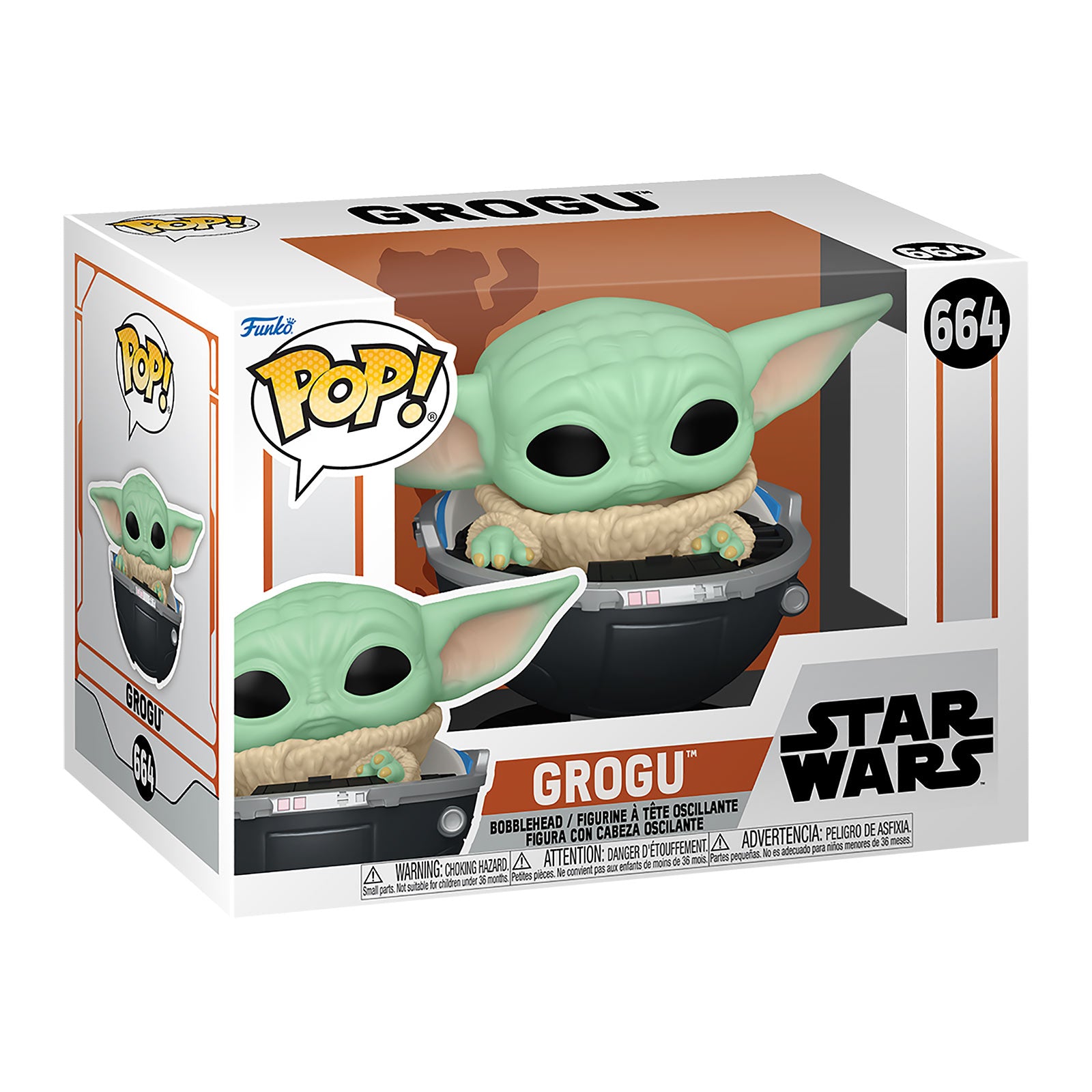 Produktbild Grogu i barnvagn Funko Pop vickande huvud-figur - Star Wars The Mandalorian