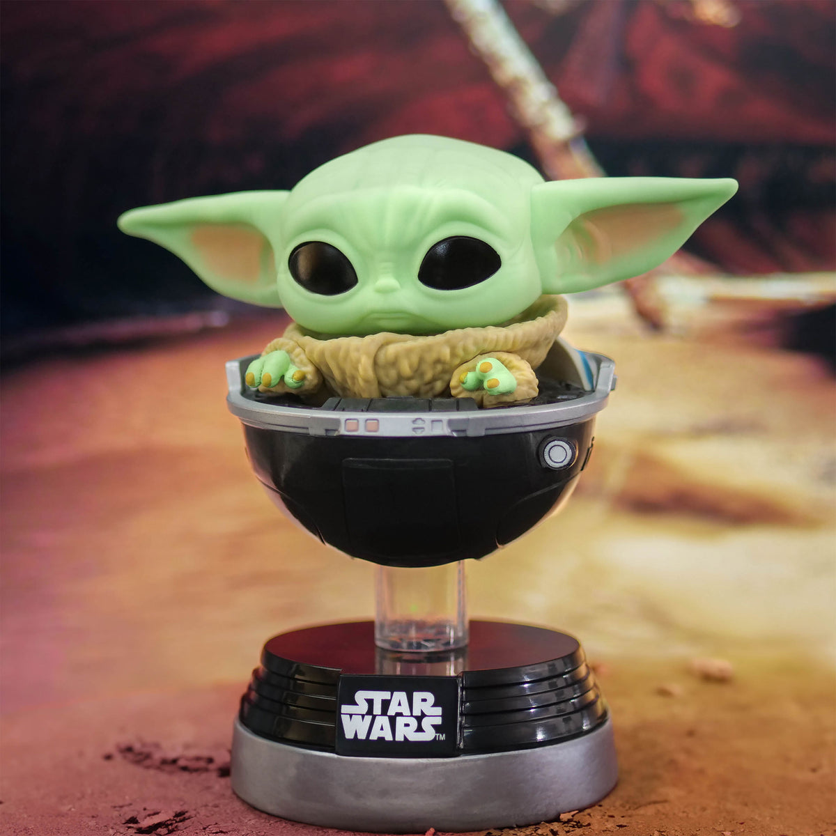 Produktbild Grogu i barnvagn Funko Pop vickande huvud-figur - Star Wars The Mandalorian