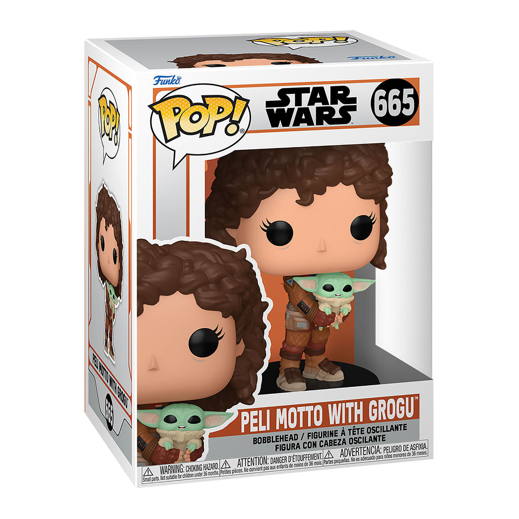 Produktbild Peli Motto med Grogu Funko Pop vickande figur - Star Wars The Mandalorian