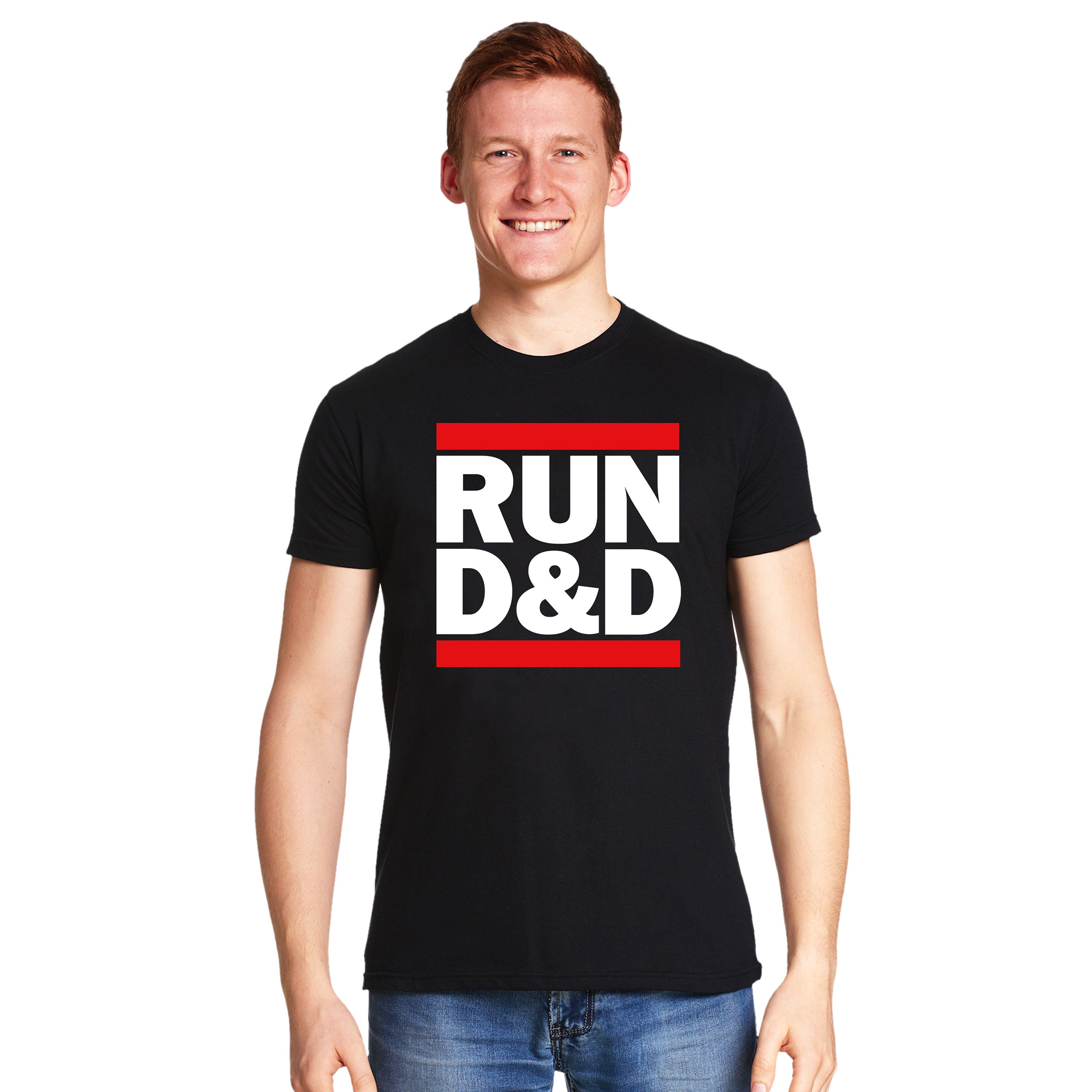 Produktbild Run D&D T-shirt svart för Dungeons & Dragons-fans