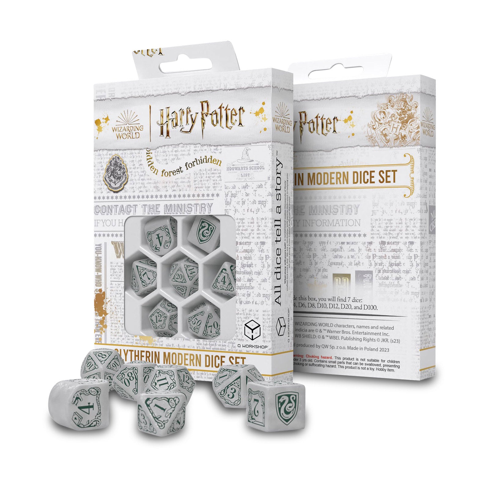 Produktbild Harry Potter - Slytherin RPG Tärningsset 7-delat vitt